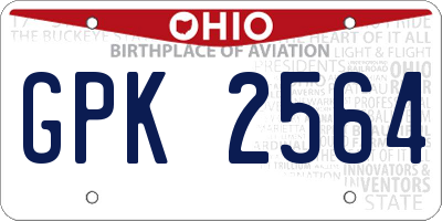 OH license plate GPK2564