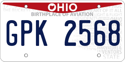 OH license plate GPK2568