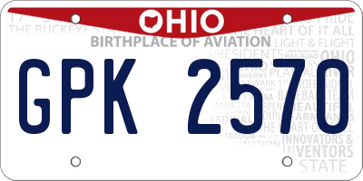 OH license plate GPK2570