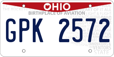 OH license plate GPK2572