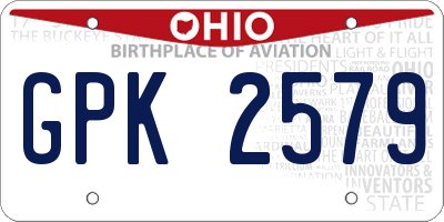 OH license plate GPK2579