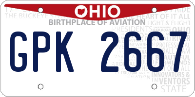 OH license plate GPK2667