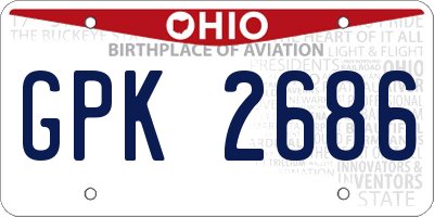 OH license plate GPK2686