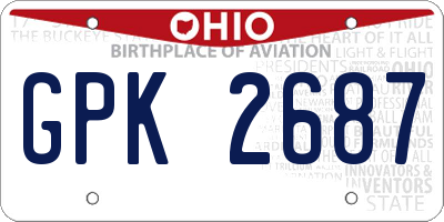 OH license plate GPK2687