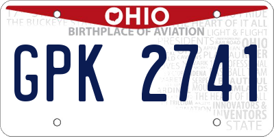 OH license plate GPK2741