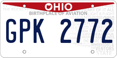 OH license plate GPK2772