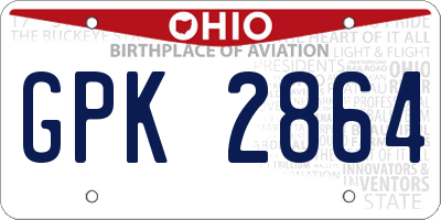OH license plate GPK2864