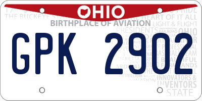 OH license plate GPK2902