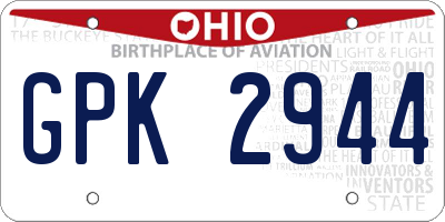 OH license plate GPK2944