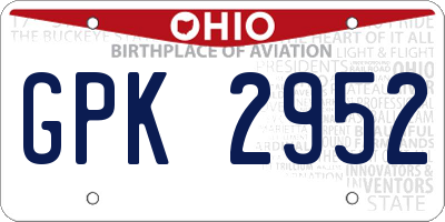 OH license plate GPK2952