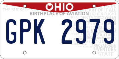 OH license plate GPK2979