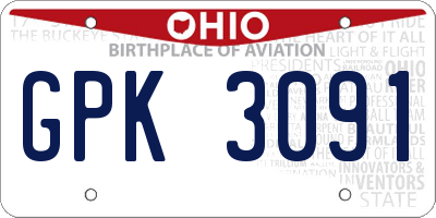 OH license plate GPK3091