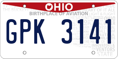 OH license plate GPK3141