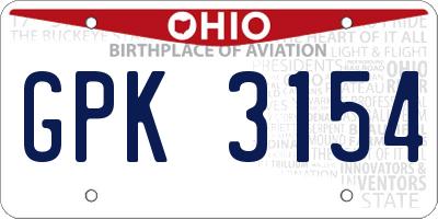 OH license plate GPK3154