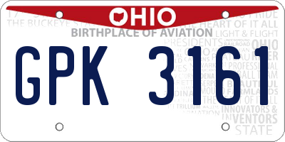 OH license plate GPK3161