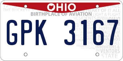 OH license plate GPK3167