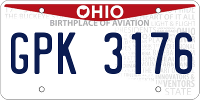 OH license plate GPK3176