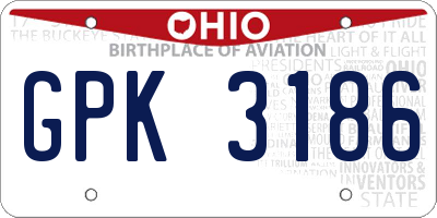 OH license plate GPK3186