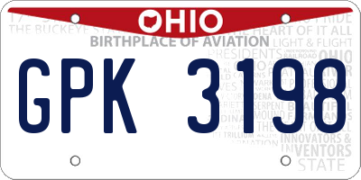 OH license plate GPK3198