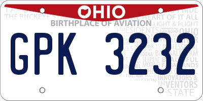 OH license plate GPK3232