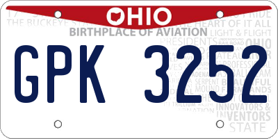 OH license plate GPK3252