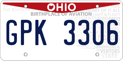 OH license plate GPK3306
