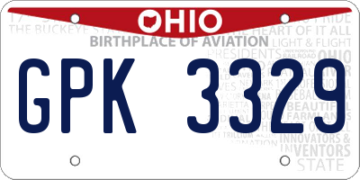 OH license plate GPK3329