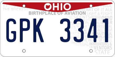 OH license plate GPK3341