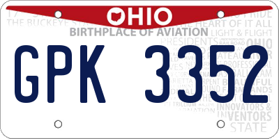 OH license plate GPK3352