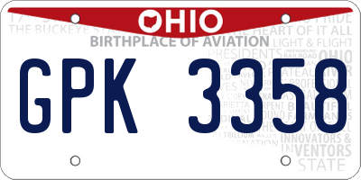 OH license plate GPK3358