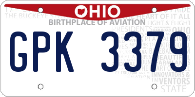 OH license plate GPK3379