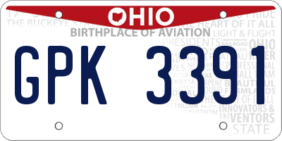 OH license plate GPK3391