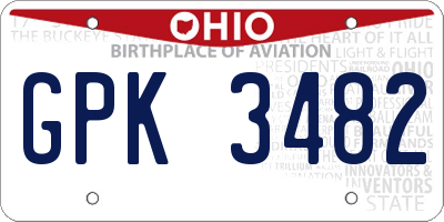 OH license plate GPK3482