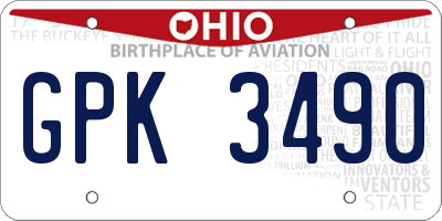 OH license plate GPK3490