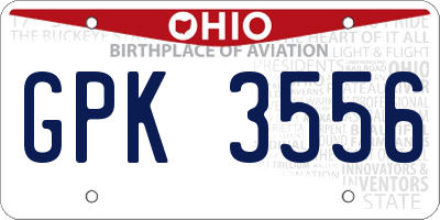 OH license plate GPK3556