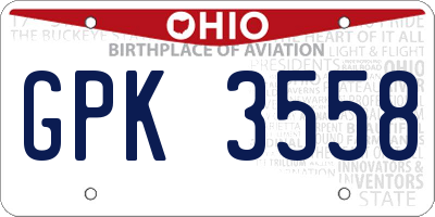 OH license plate GPK3558