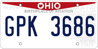 OH license plate GPK3686