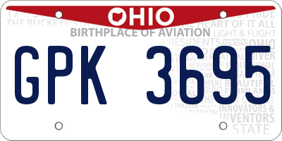 OH license plate GPK3695