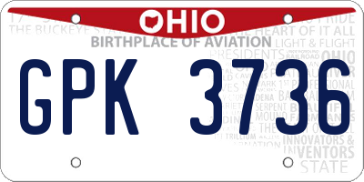 OH license plate GPK3736