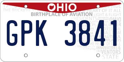 OH license plate GPK3841