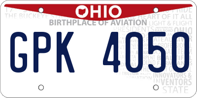 OH license plate GPK4050