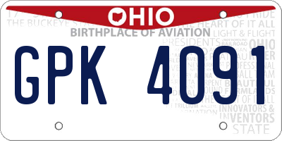 OH license plate GPK4091