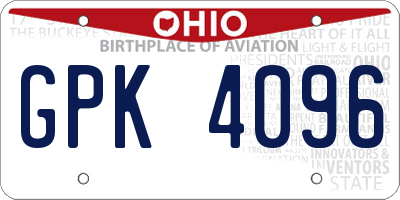 OH license plate GPK4096