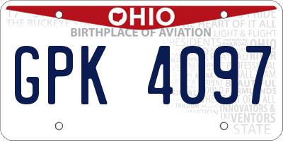 OH license plate GPK4097