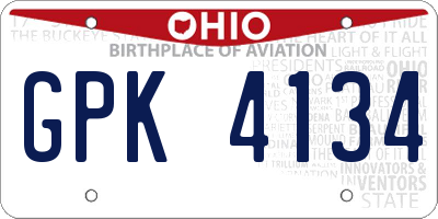 OH license plate GPK4134