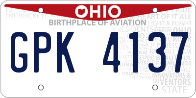 OH license plate GPK4137