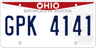 OH license plate GPK4141