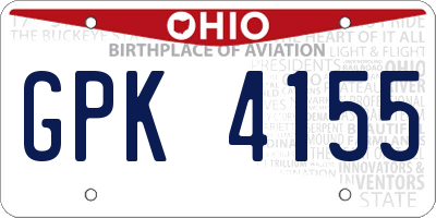 OH license plate GPK4155