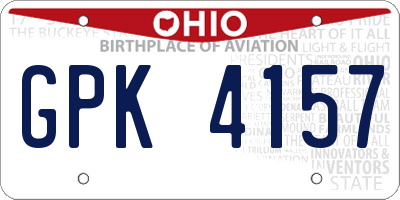 OH license plate GPK4157