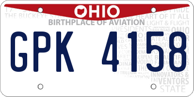 OH license plate GPK4158